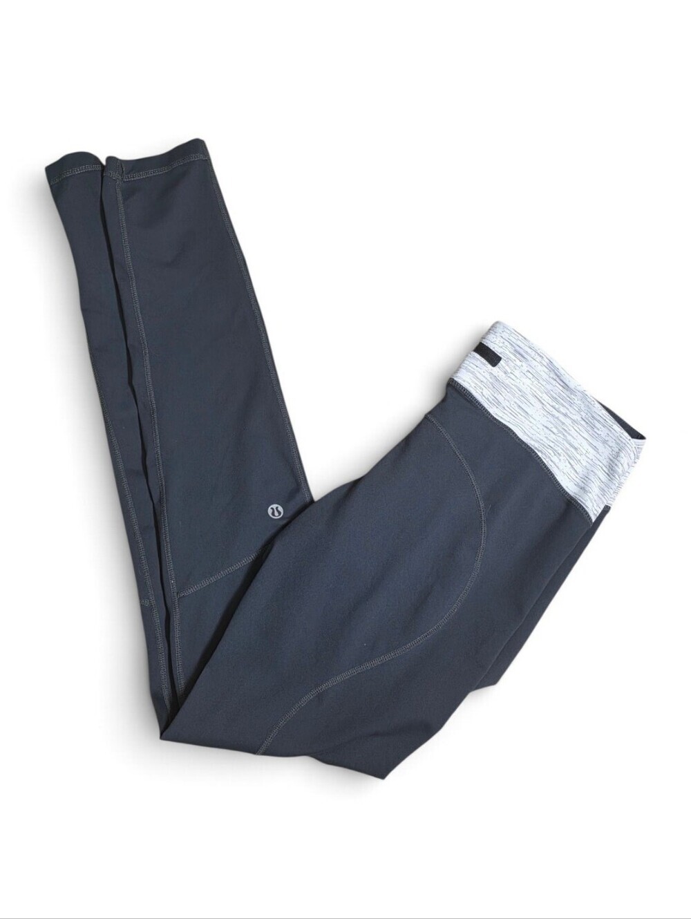 ​Lululemon Pace Rival Tight Running Leggings Charcoal Grey Contrast Size 8